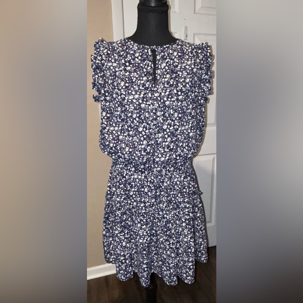 Pinch Tiered Ruffle Floral Print Sleeveless Dress